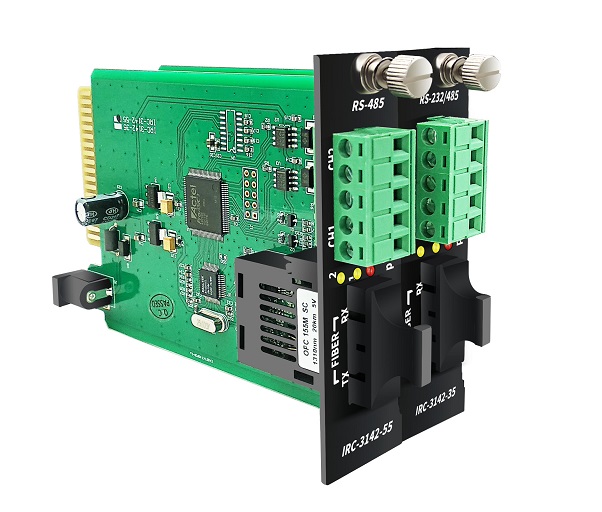 Card serial port to optical fiber